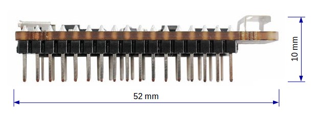 ESP32-PICO-KIT dimensions - side (with male
headers)