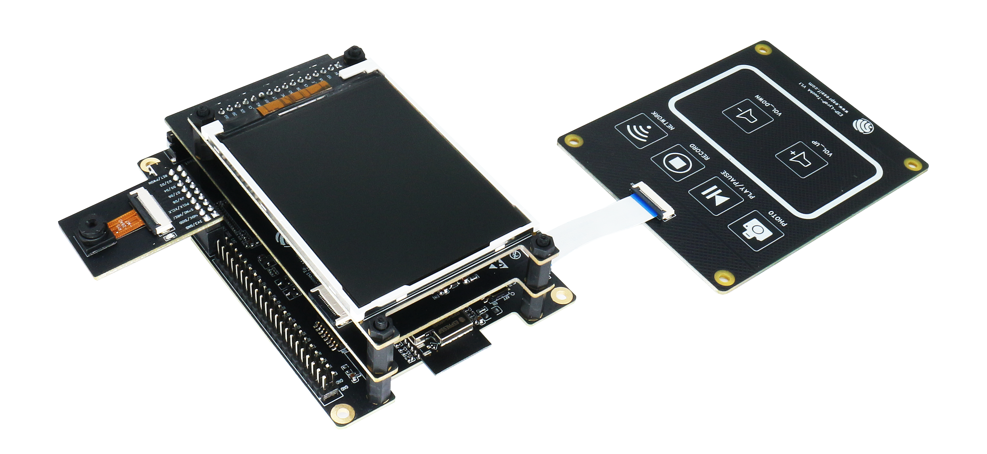 ESP32-S2-Kaluga-1-Kit Overview (click to
enlarge)