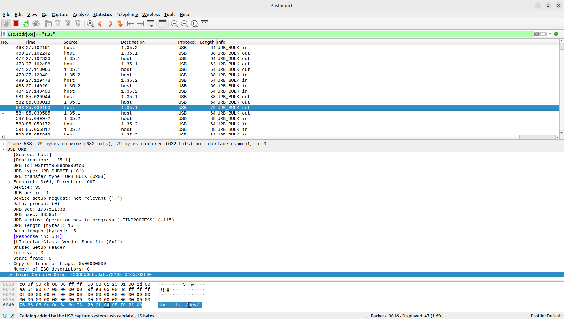 Wireshark
Capturing